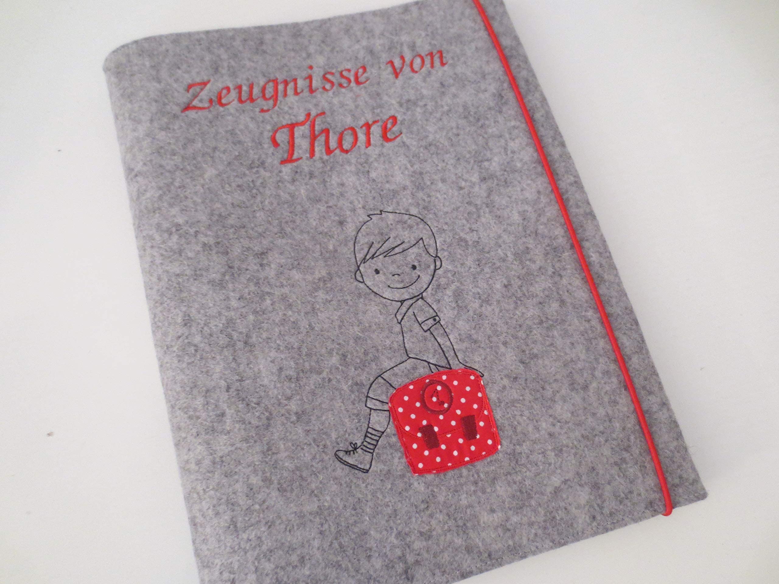 Zeugnismappe Wollfilz Mappe Zeugnisse DIN A4 Grundschule Schule