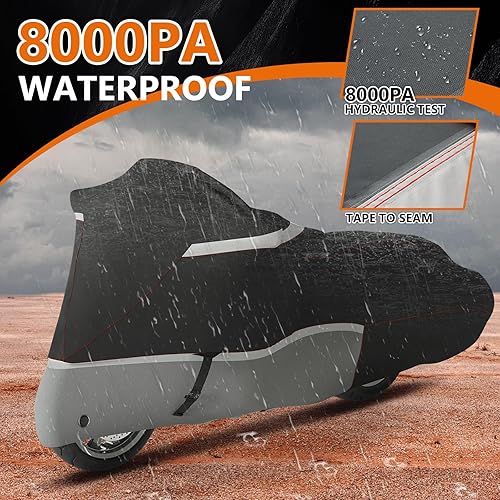 Miniatura 5 de GOTRUTH Funda de motocicleta 800D impermeable para modelos Touring Harley Davidson Road King, Road Glide, Street Glide, Electra Glide, Low Rider-ST