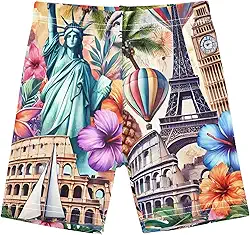 Short infantil feminino de algodão sob a saia floral colorido viagem marco arte dança roupas 4t