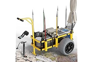 Foldable Bonnlo Beach Fishing Cart with Supersized Wheels
