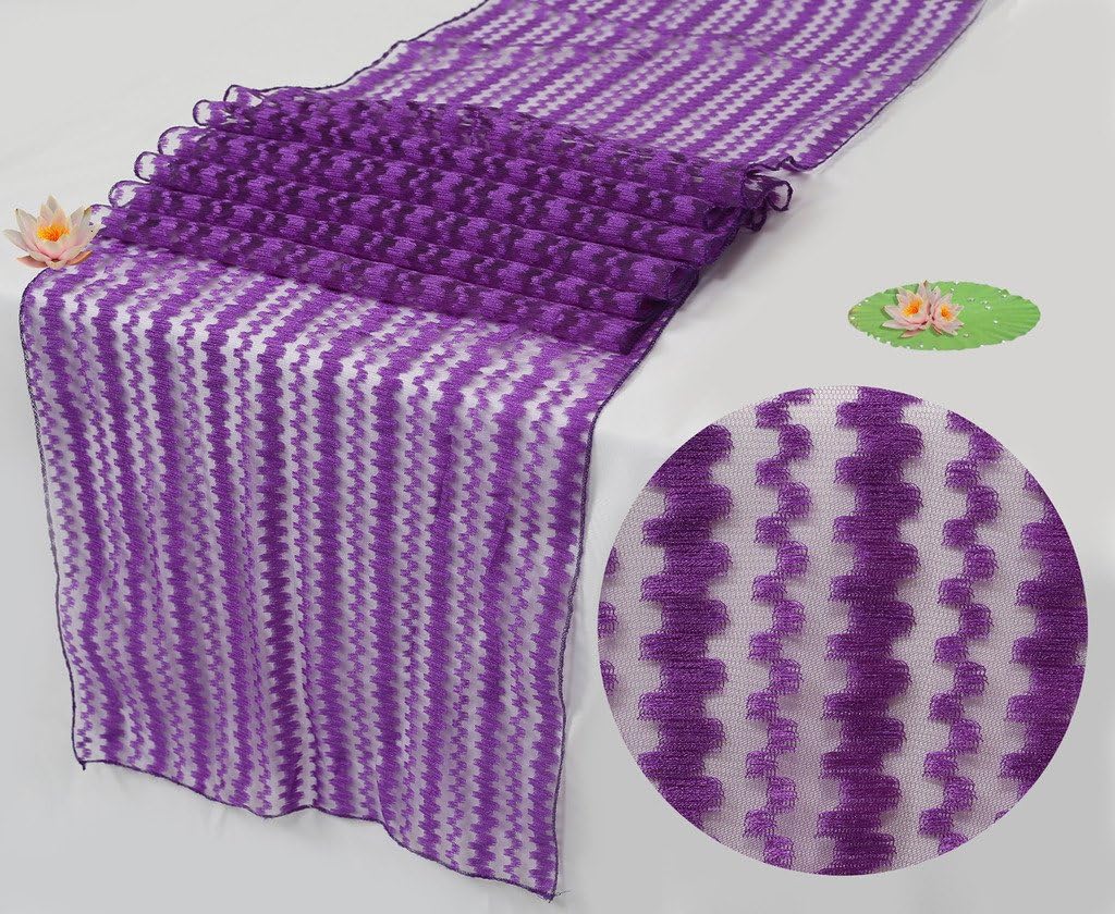 MDS Pack of 15 Wedding 12 x 108 inch Net Lace Table Runner