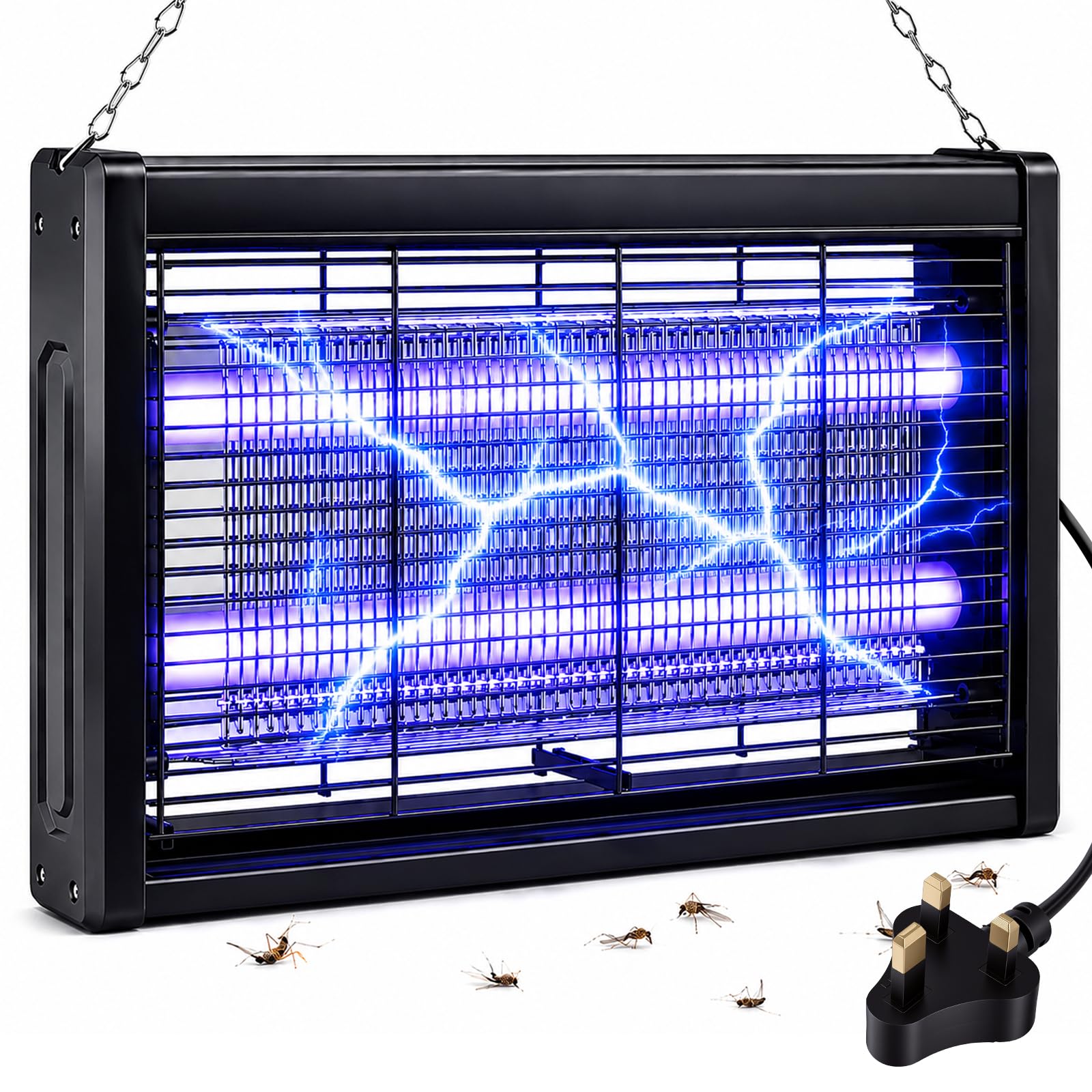 Kinberry Electric Fly Killers for the Home Plug In, Fly Zapper Indoor Plug In with 20W UV Light, Bug Zapper Indoor with Hanging Chain, for Home, Hotel, Restaurant, Office