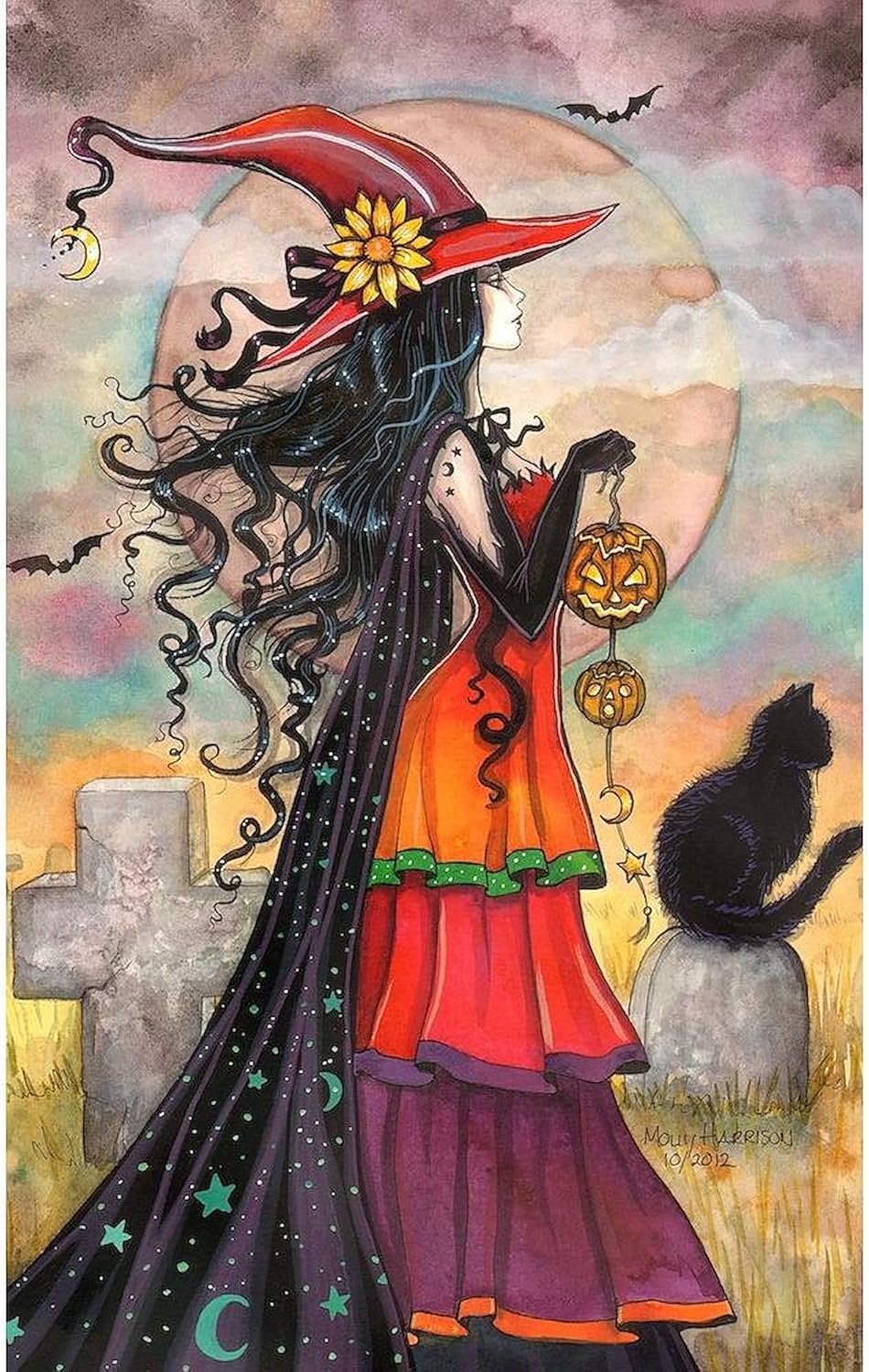 CafePress Witch Way Halloween Witch Art Spiral Bound Journal Notebook, Personal Diary, Lined