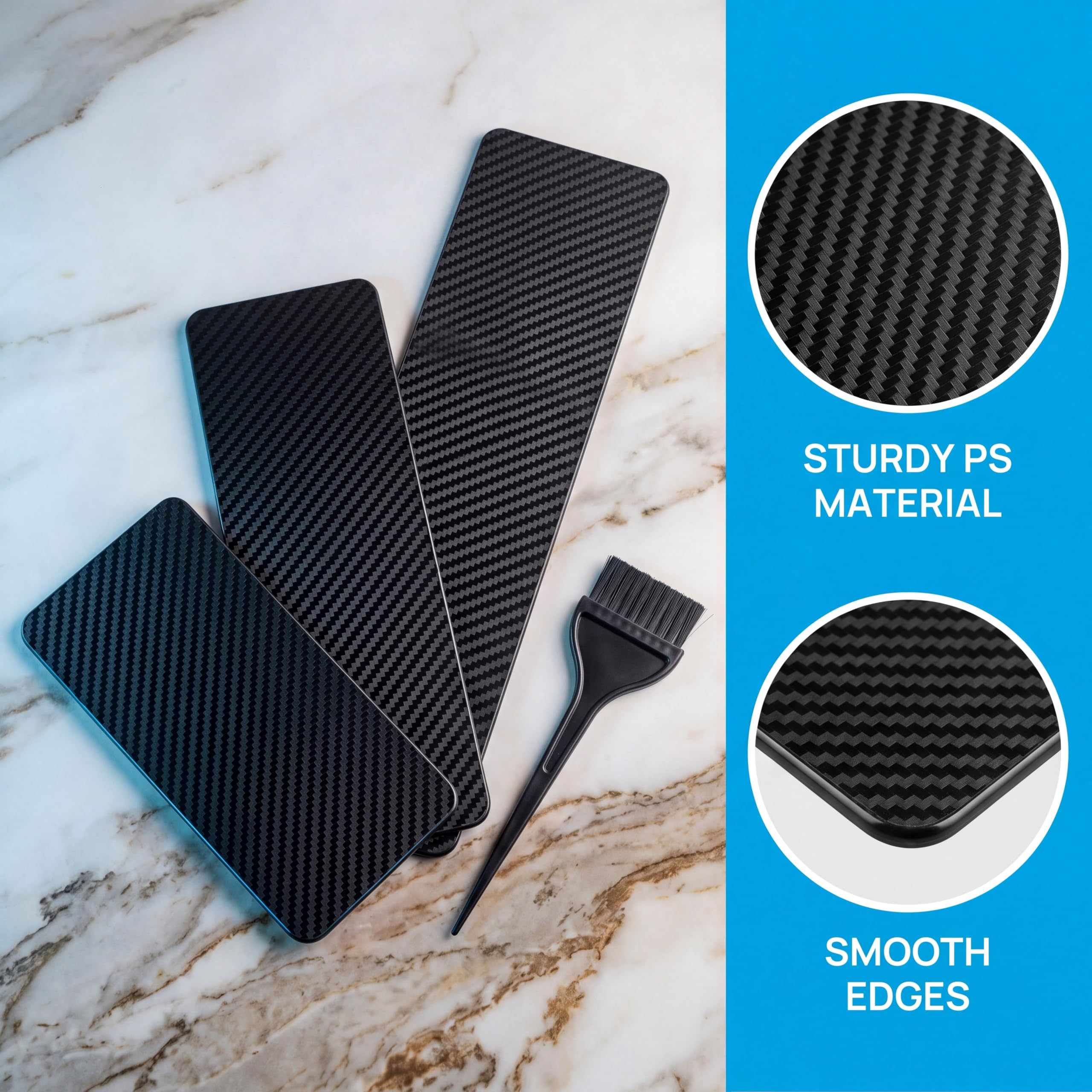 Milageto 3 tablas para teñir el cabello, suministros de peluquería, tablas de balayage, herramientas de teñido para peluquería, Negro