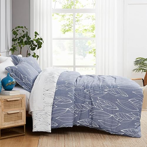 Miniatura 75 de Southshore Fine Living, Inc. Enchantment Collection - Juego de edredón de gran tamaño tamaño individual alternativo para todas las estaciones, Azul