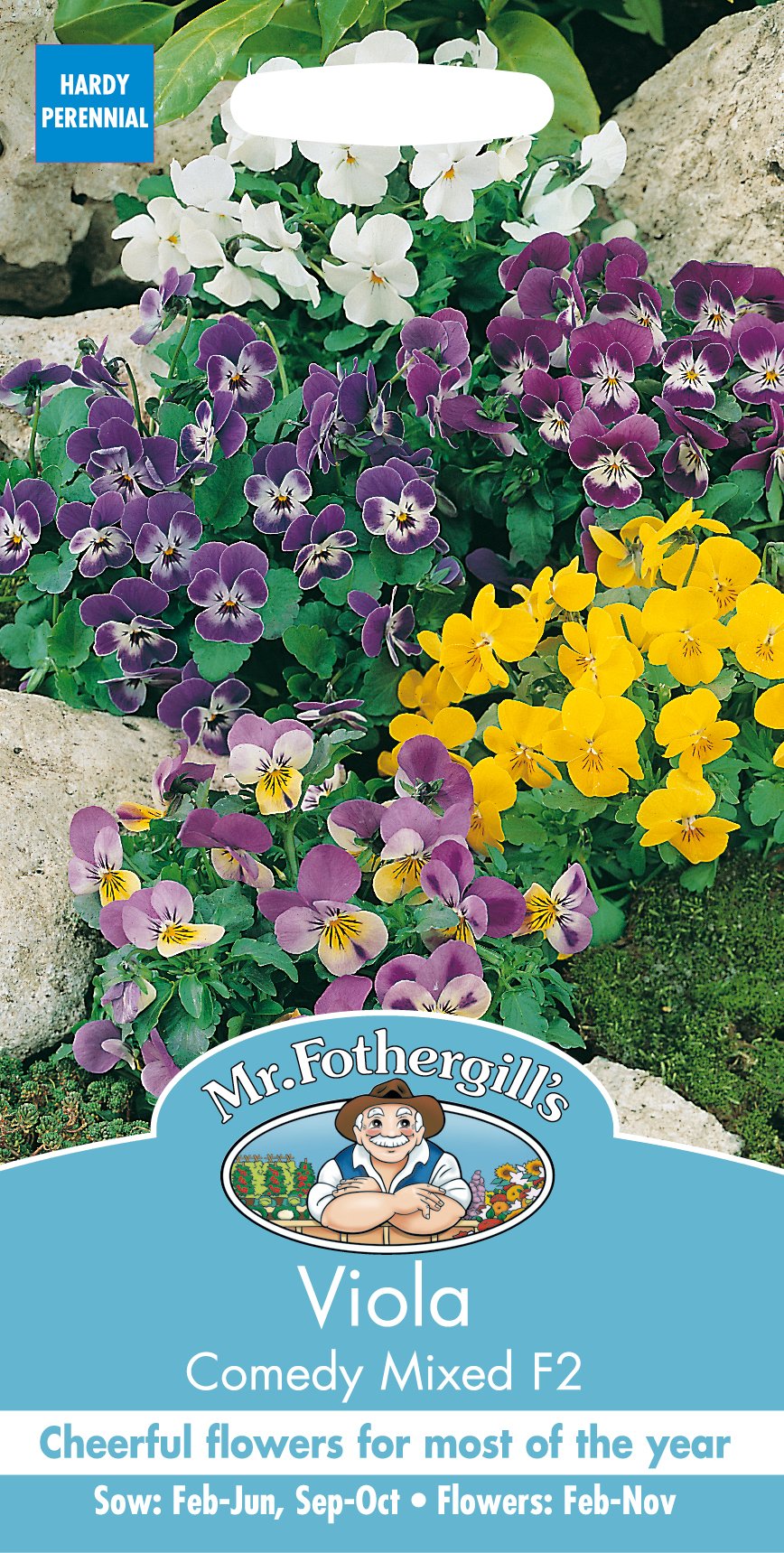 Mr. Fothergill's 25387 Viola Comedy Mixed F2 Flower Seeds