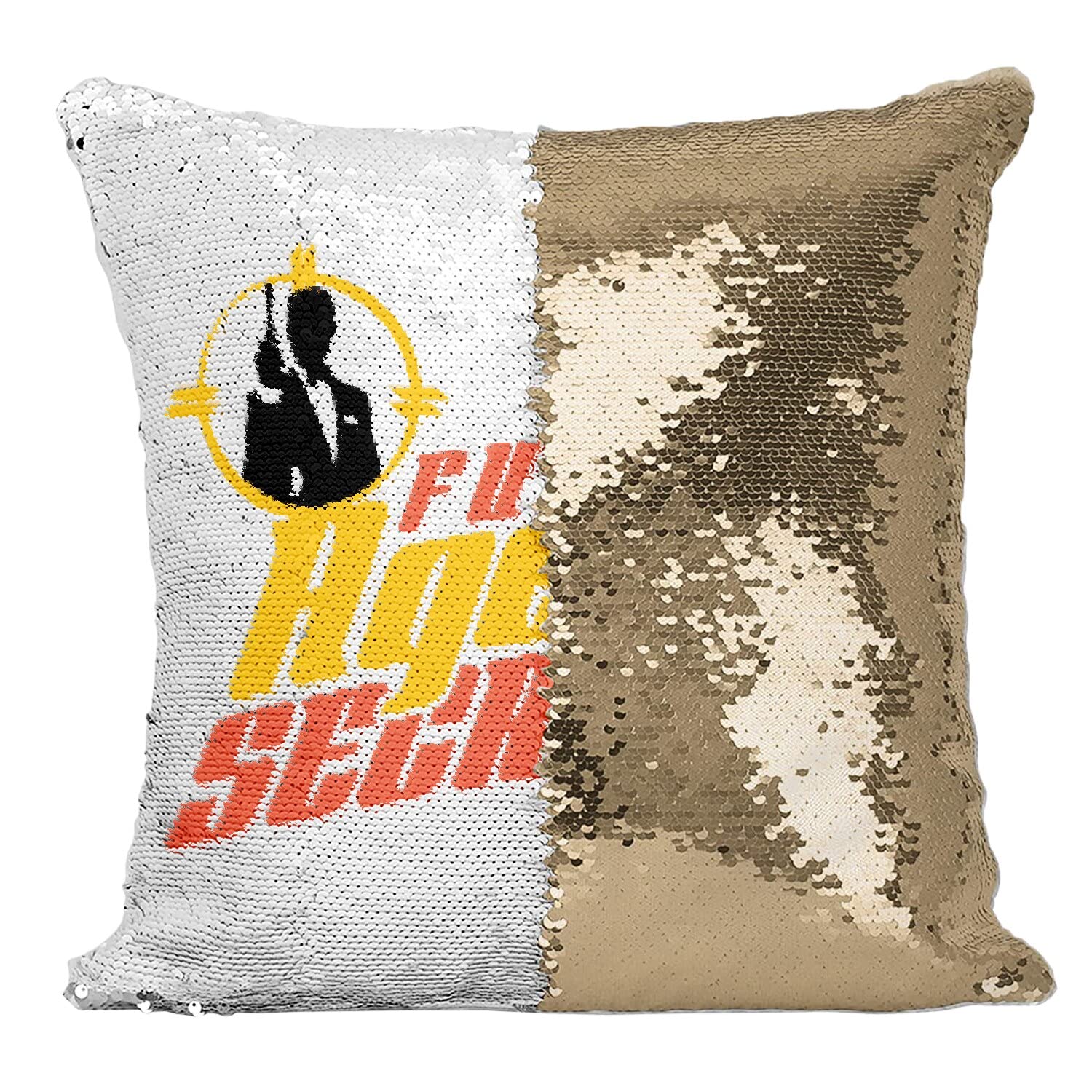 Housse sequin futur agent secret : le cadeau idéal avec coussin paillettes doré