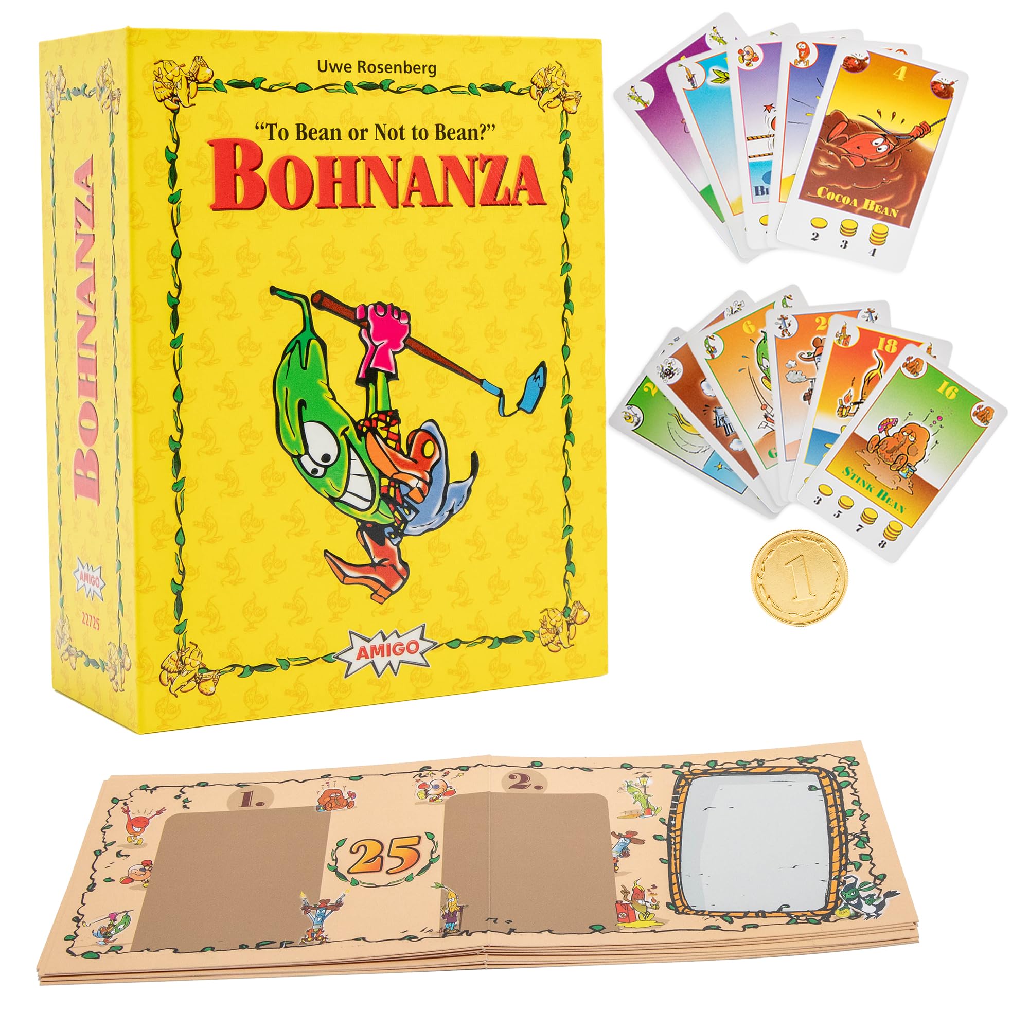 AMIGO Games Bohnanza 25th Anniversary Edition Classic Card Game - Plant & Harvest Your Beans in This Exciting Strategic Game That is Fun for The Whole Family - for Kids & Adults Ages 12 & Older