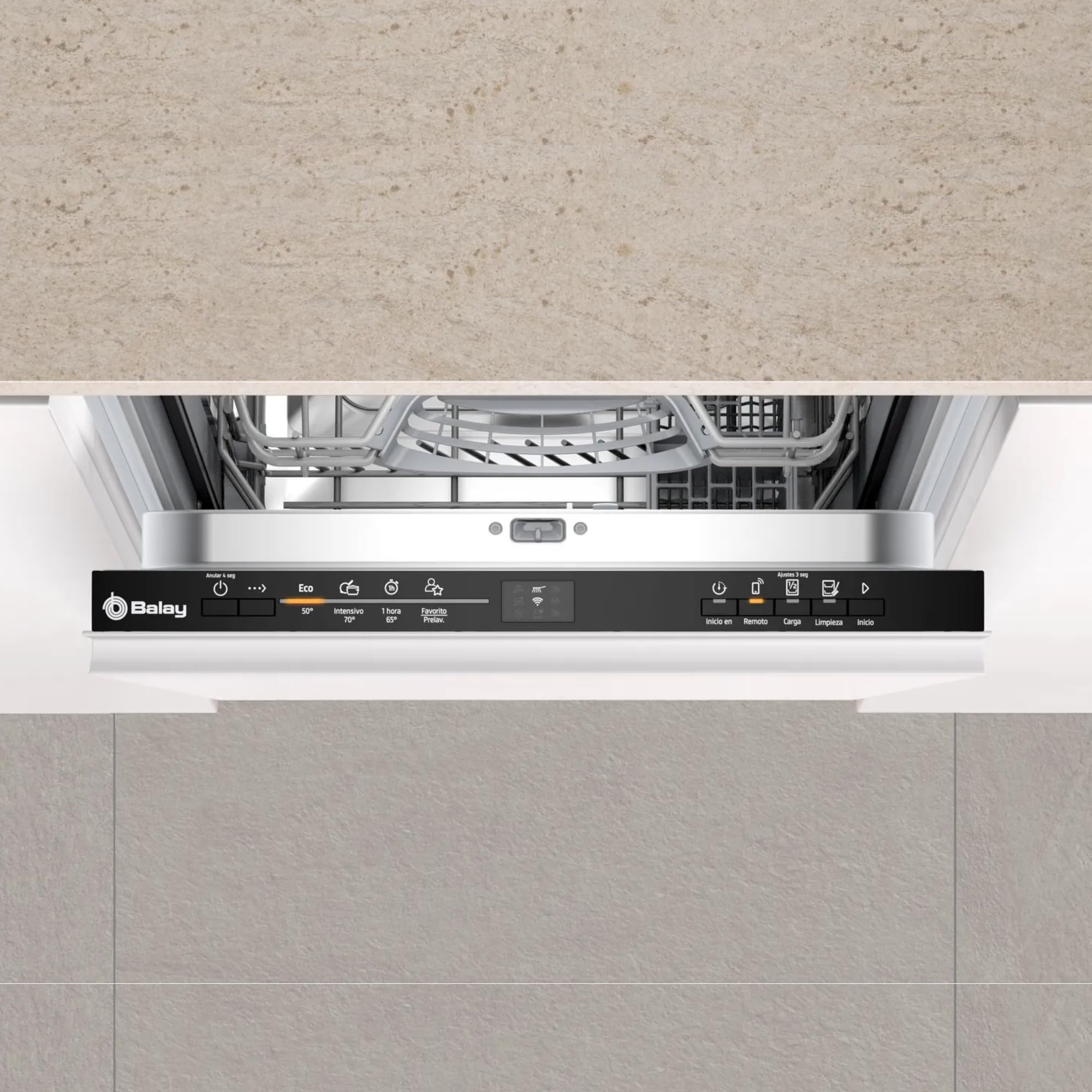 Balay Lave-vaisselle, Intégrable, 45 cm, Moteur ExtraSilencieux, Home Connect, Infolight, Installation en Haut, 3VT4031NA
