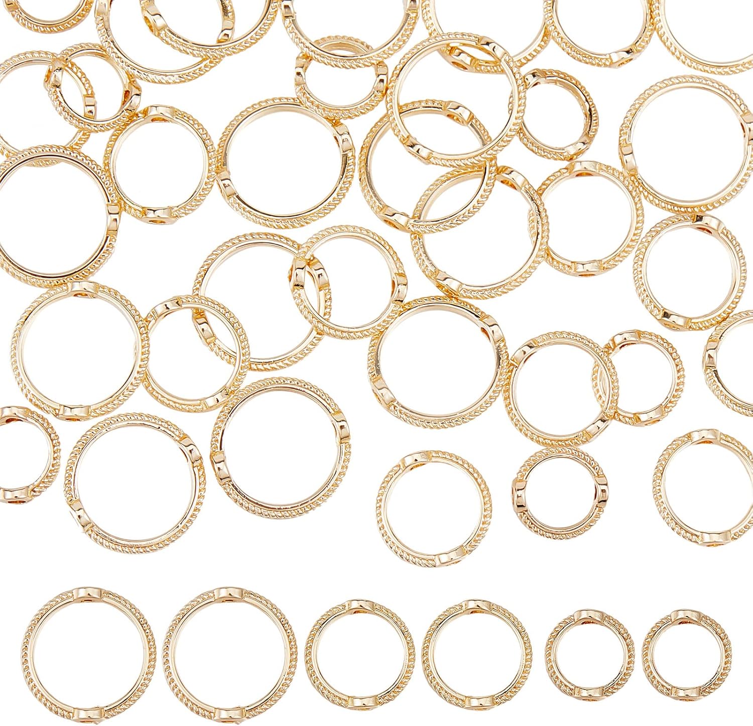 SUNNYCLUE 1 Box 60Pcs Bead Frames Real 14K Gold Plated