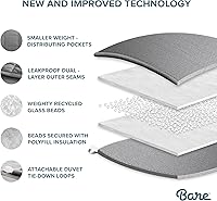 Vista 6 de Bare Home Manta con peso tamaño Twin o Full 7 libras (40" x 60") - Totalmente natural 100% algodón - Manta pesada premium con cuentas de vidrio