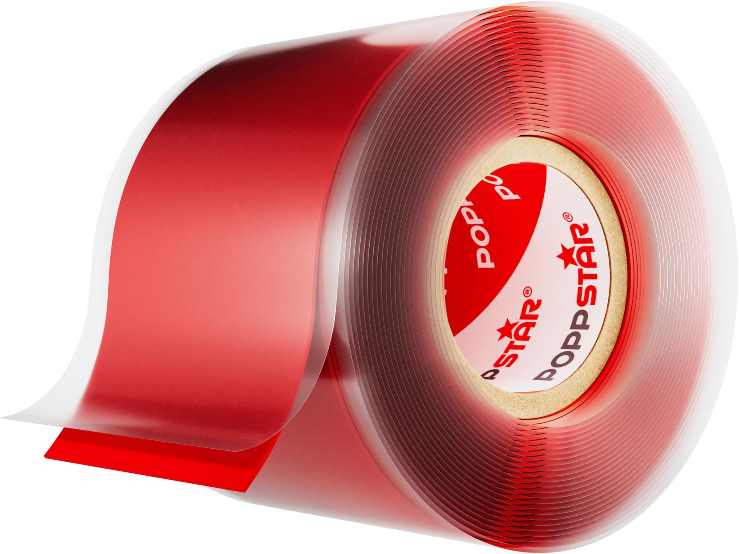 POPPSTAR 1x 3m Self-Fusing Silicone Band, Silicone Tape, Repair Tape, Electrical Tape and Sealing Strip (water-tight, air-tight), 38mm wide, red
