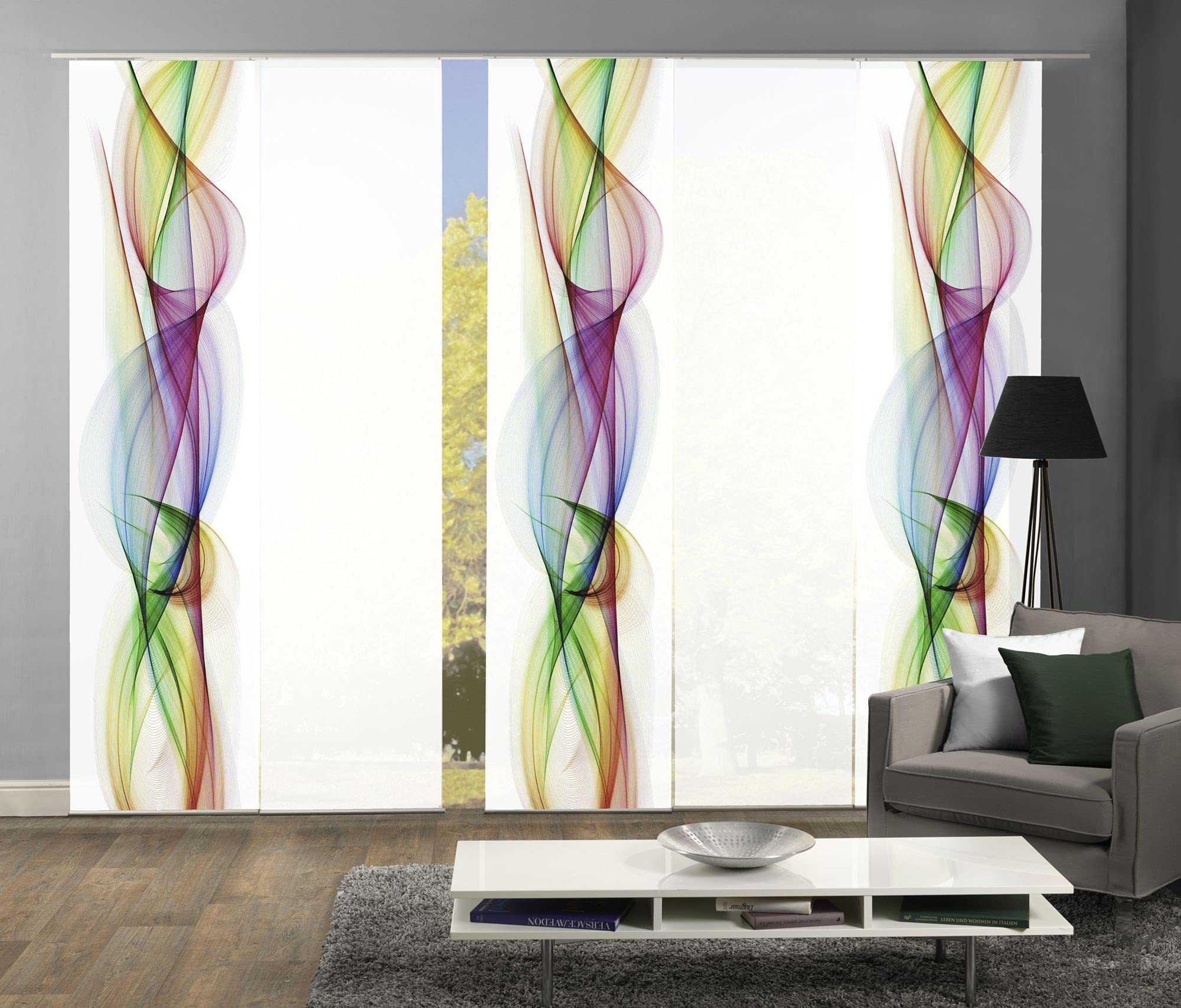 5er-Set Flächenvorhänge LAJANA blickdicht, Höhe 245 cm, multicolor
