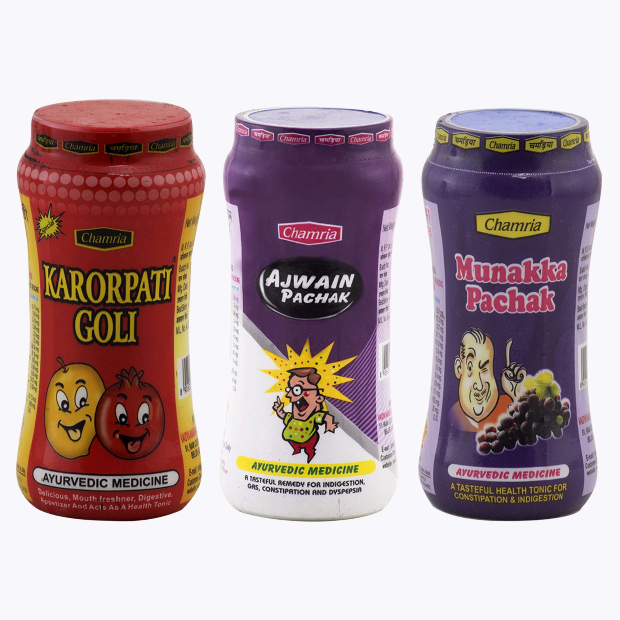 CHAMRIA COMBO PACK OF KARORPATI GOLI 200GMS, MUNAKKA 200GMS & AJWAIN PACHAK 150GMS (B08YJXYB1Y) Amazon Price History, Amazon Price Tracker