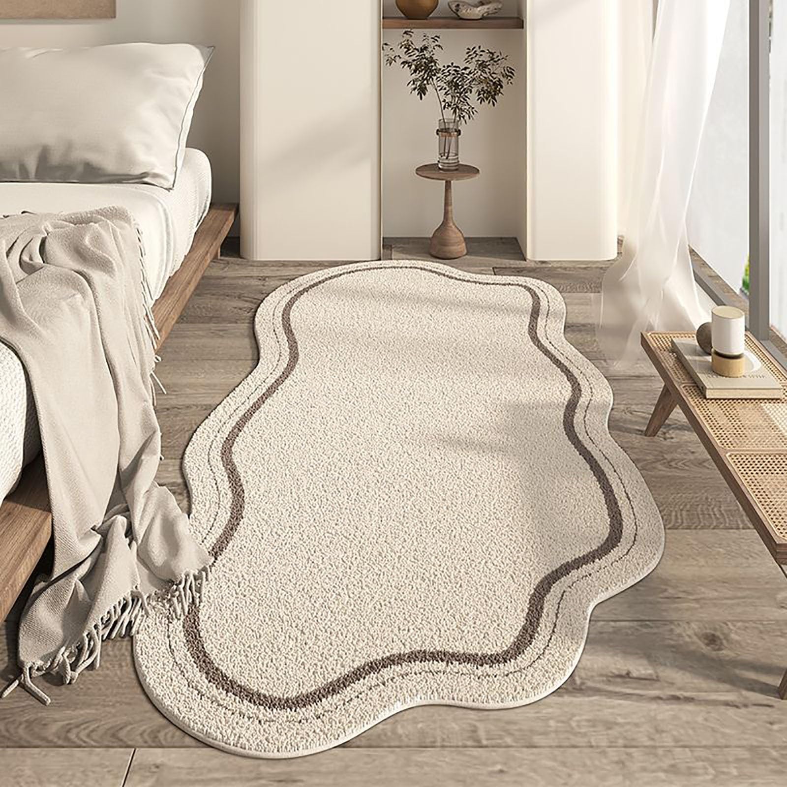 ZHONGZD Area Rugs - Artificial Cashmere Rug Cloud Shaped Rug Simple Soft Washable Irregular Rug With Non-Slip Backing For Easy Care