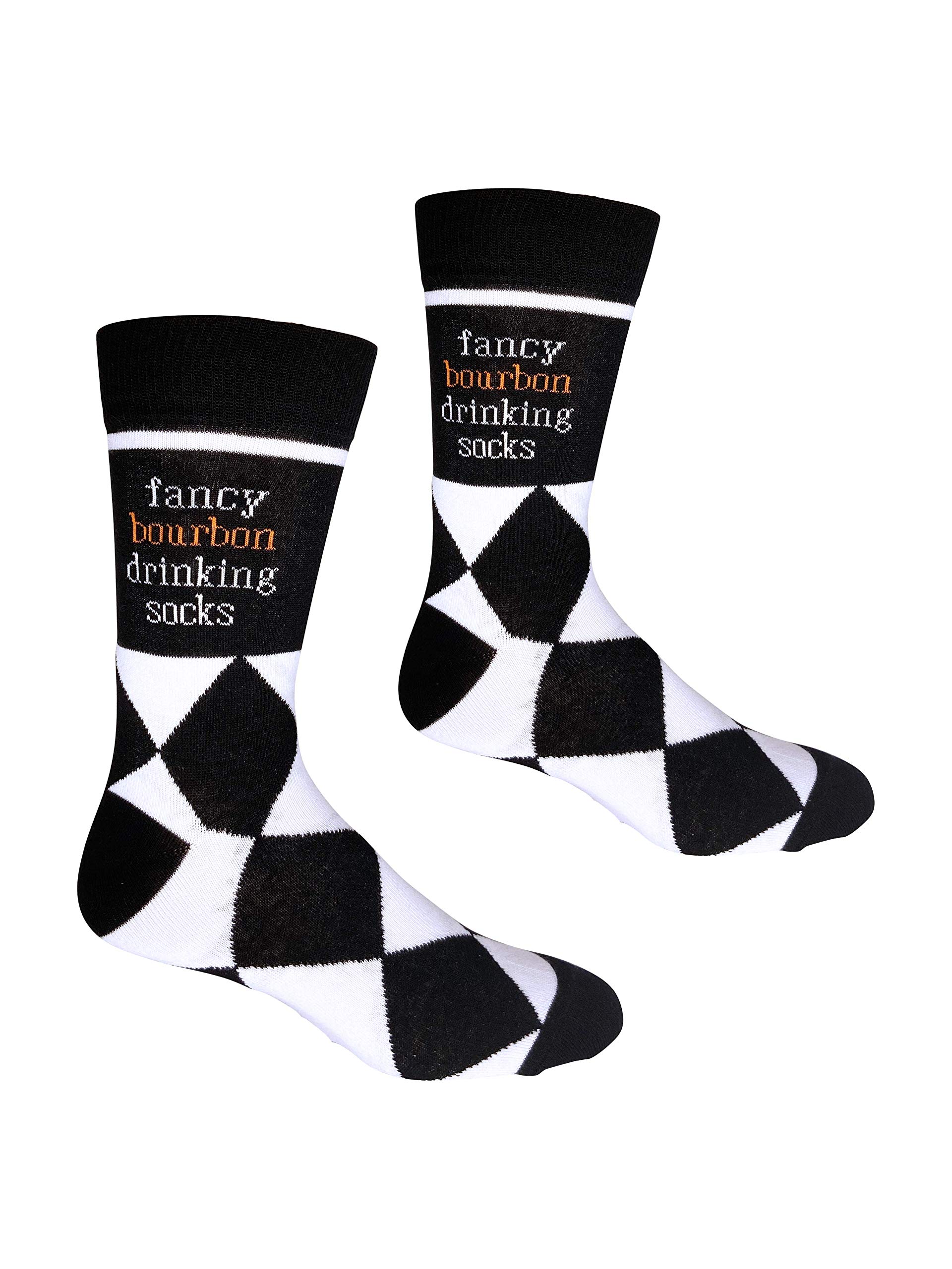 Fancy Bourbon Drinking Men's Socks | Bourbon Gift for Men Funny Novelty Fashion Dress Socks | Unique Gifts for Bourbon Whiskey Lovers | Fun Bourbon Themed Novelty Apparel