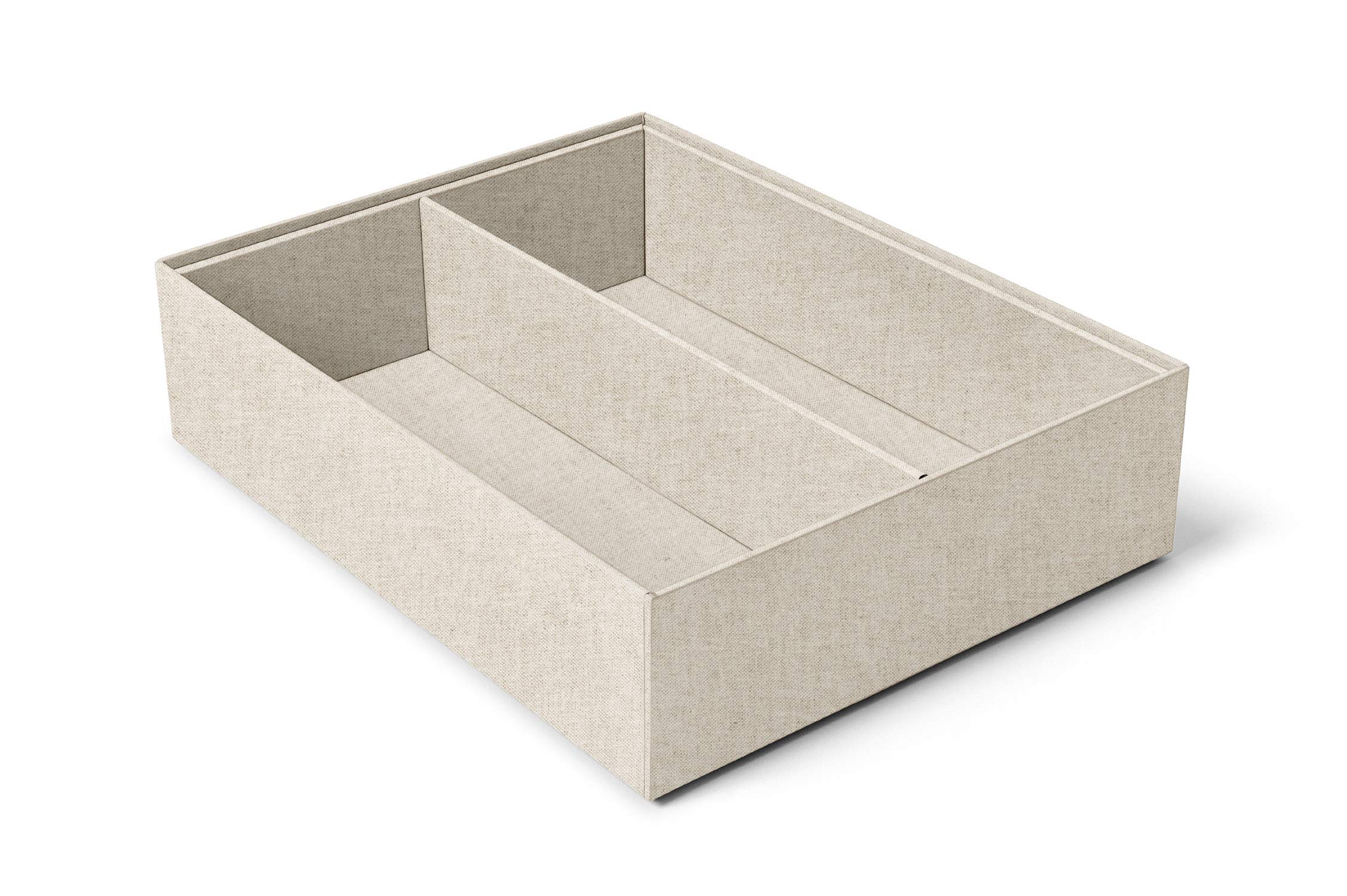ilo - Organizer Armadio e Cassetti cm 35x27 H.8,5 con 2 Scomparti - Scatola Portaoggetti da Scrivania - Rivestimento in Tessuto Tecnico Marrone Cappuccino - Riciclabile e Prodotto in Italia