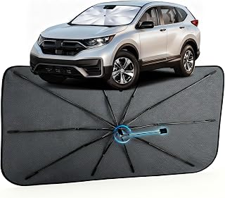 Car Windshield Sun Shade Umbrella for Honda CRV 2017-2022, 1:1 Fit Sunshade | [Reflective Coated Fabric] Car Shades Sun Visor Keep Car Cool and Protects Interior, Sunshade Umbrella for Front Window