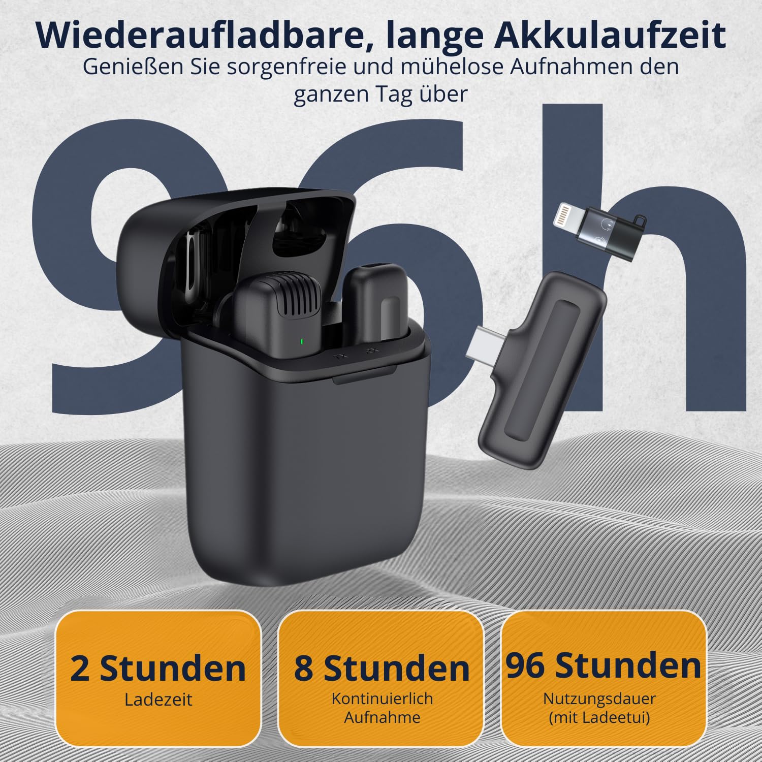 Mini Mikrofon Handy Kabellos Mic mit Ladekoffer Wireless Lavalier Ansteckmikrofon für Podcast TikTok Vlog YouTube Video Aufnahme USB C Plug and Play Mikrofon Smartphone iPhone
