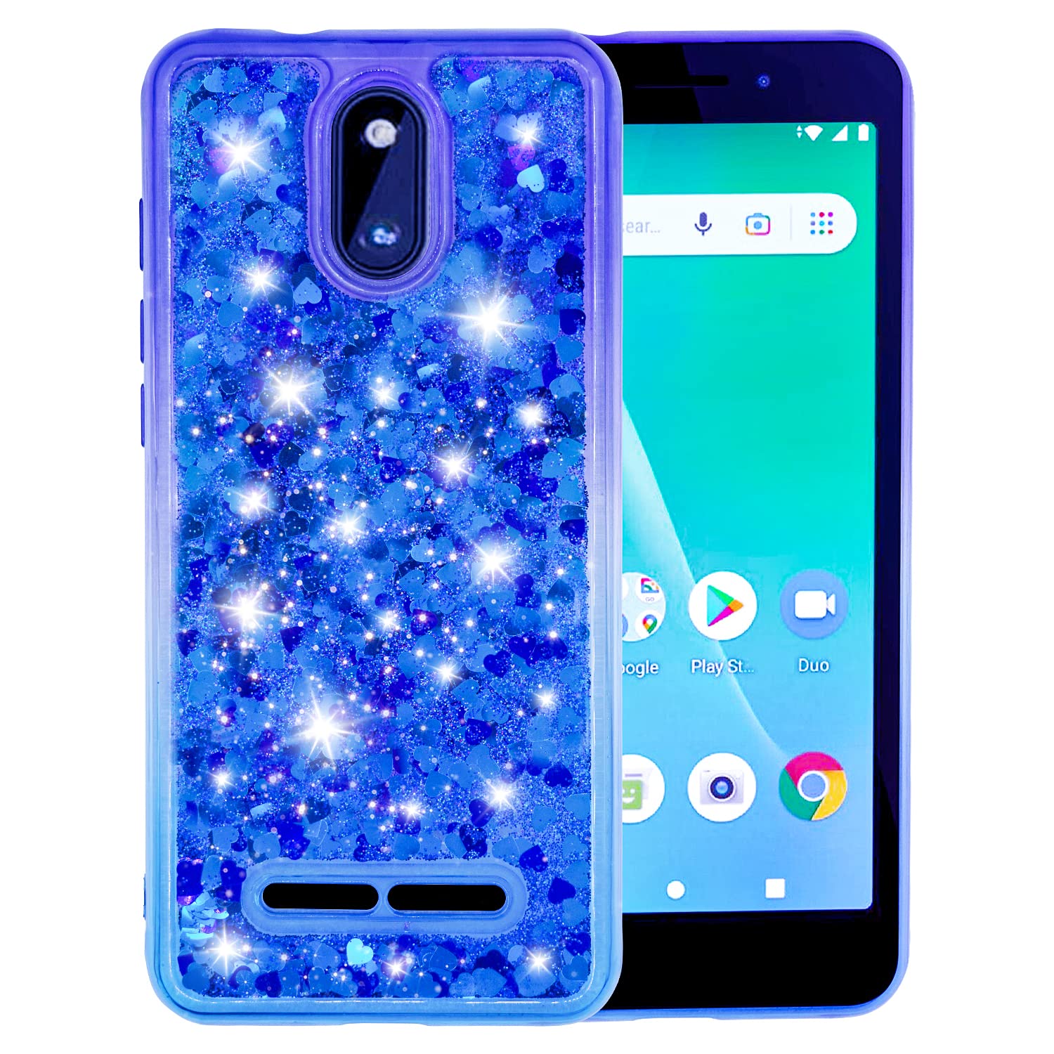 for Unimax UMX U696CL Phone Case Glitter Bling Liquid Quicksand Spark Shiny Case(Blue-Purple)