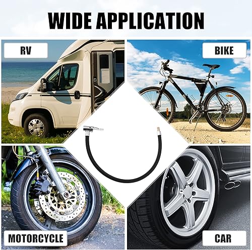 Miniatura 3 de X AUTOHAUX 1 juego de válvula de neumático de nailon flexible de 1575 pulgadas de 1575 pulgadas de conexión de manguera inflador bomba de compresor