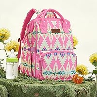 Vista 5 de Montana West Wrangler Callie Diaper Bag Backpack with Stroller Straps Western Pattern Multifunction Baby Travel Bag WG2204-91102PK