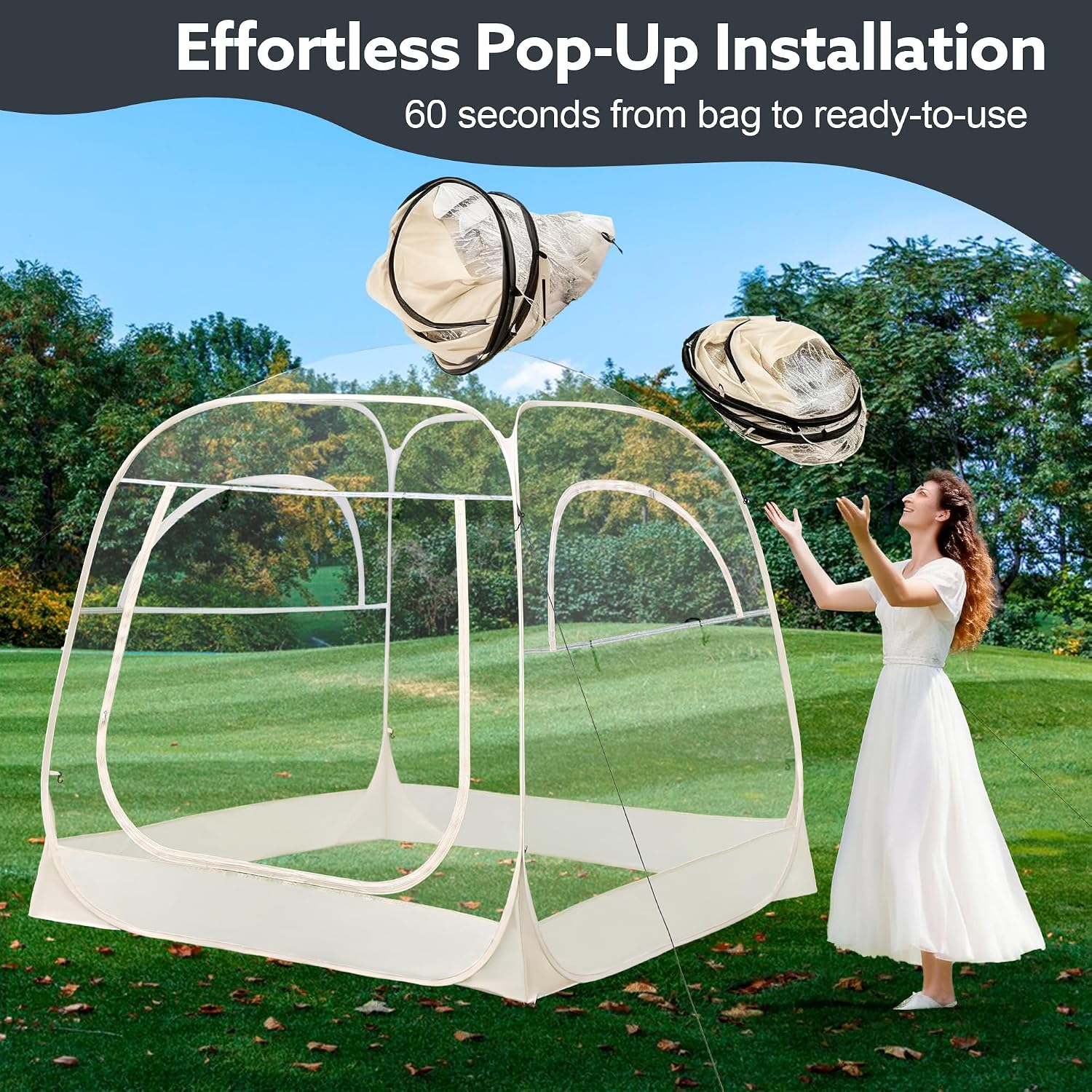 All Weather Sports Tent, 71 * 71 * 65in with Carry Bag, 1-3 Persons Shelter, All Weather Sports, Rainproof and Windproof Camping for Game Days, Camping Parties & Hiking, Sport Event