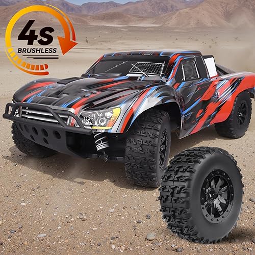 Miniatura 13 de HobbyPark Neumáticos y ruedas RC prepegados de 0.472 in hexagonal para escala 1/10 RC Short Course Truck Traxxas Slash 4x4 2WD BL-2S, Redcat