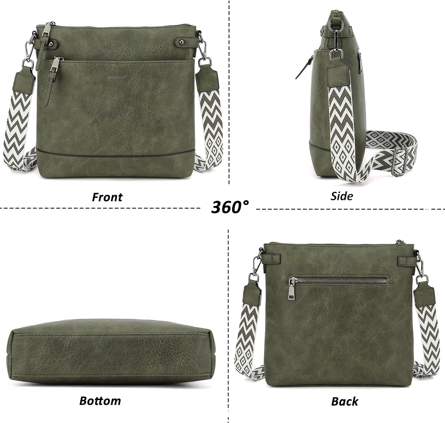 TANTOMI Vegan Leather Crossbody Bags for Women Hobo Travel Purse with Guitar Strap Trendy Women's Handbags with 6 Card Slots - Image 8