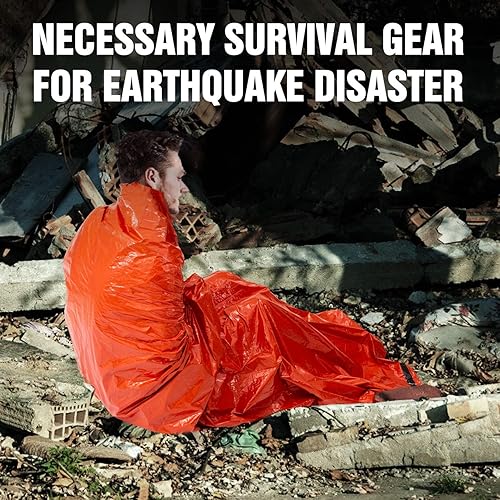 Miniatura 29 de Delmera Saco de dormir de emergencia, ligero saco de dormir de supervivencia impermeable, manta térmica de emergencia, equipo de supervivencia