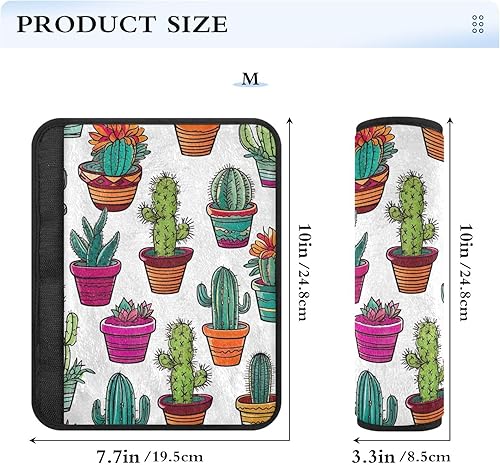 Miniatura 8 de Cactus sobre blanco con muchas plantas en maceta, fundas para cinturón de seguridad suave, protector de cuello, protector de cinturón de seguridad