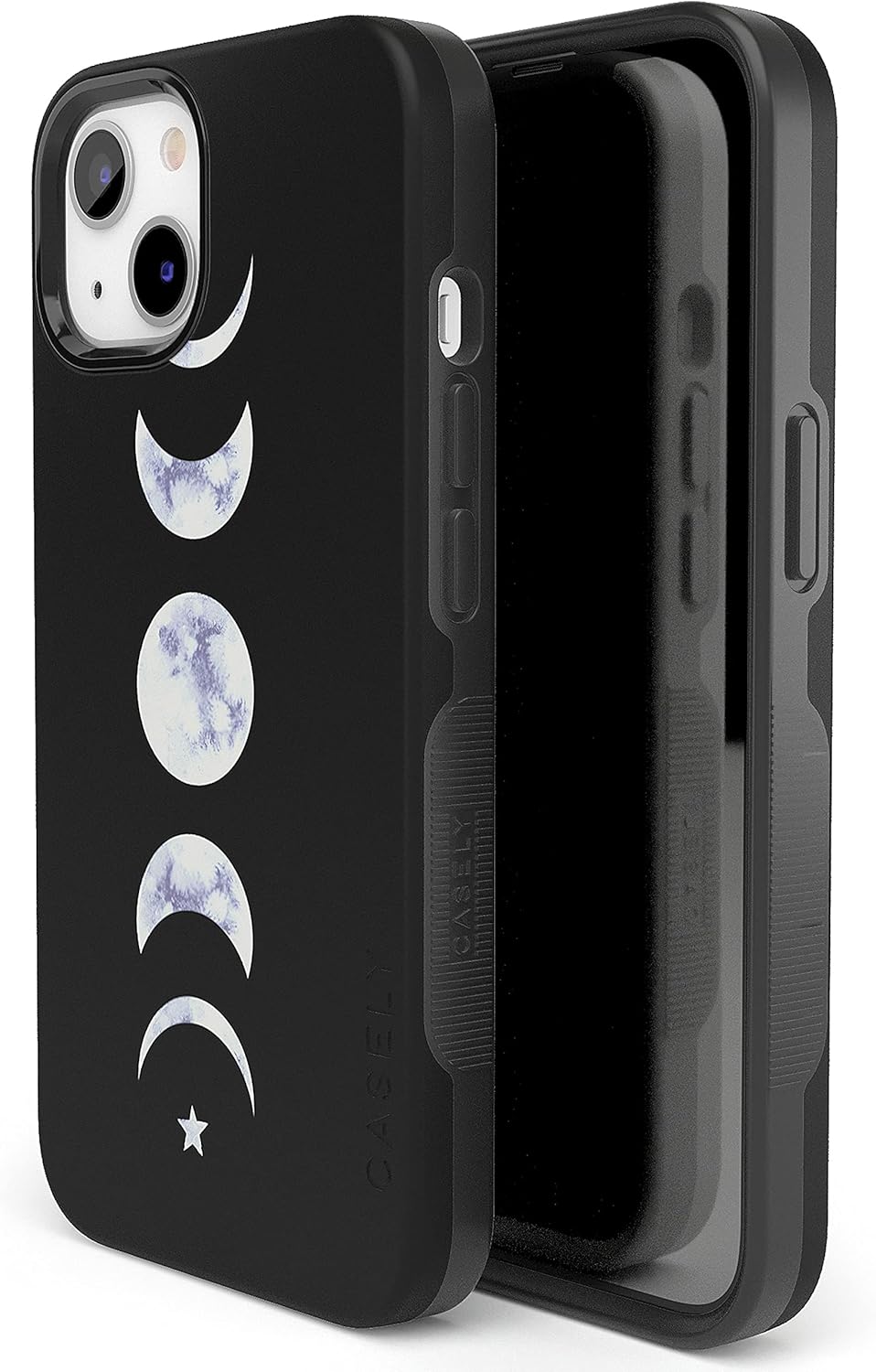 Casely iPhone 13 Case | Compatible with MagSafe | It's Just a Phase | Marble Moon Case