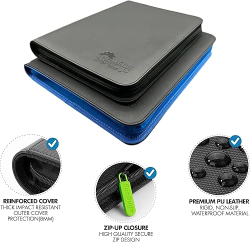 Miniatura 3 de Carpeta Toploader para tarjetas coleccionables, paquete de 2 carpetas, carpeta de 9 bolsillos, carpeta de 252 cargadores superiores, 504 carpetas de