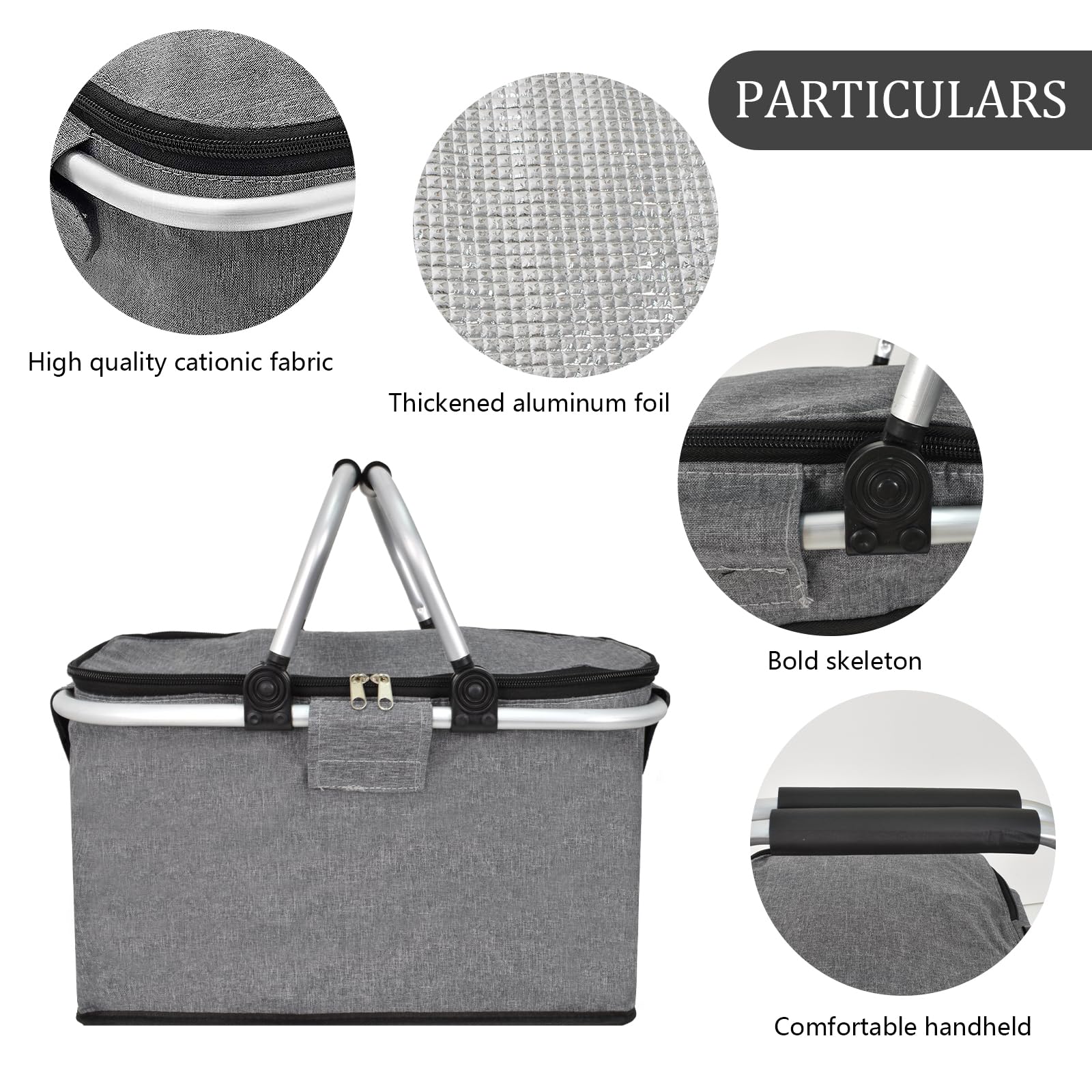 Cestino Pieghevole Portatile: Picnic, Spiaggia, Spesa E Bagno – 17L Con 6 Tasche