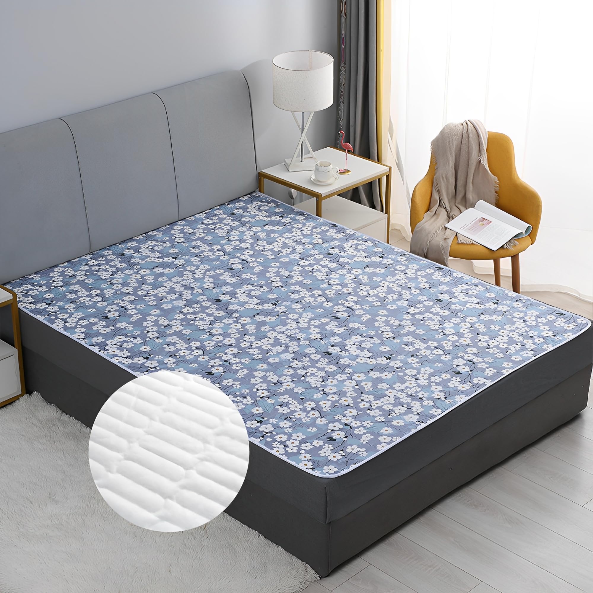 Empapadores Cama Adultos Lavables, 2 Pieza Ultra Absorbente Reutilizable, Empapadores Perros Anciano, Protector Cama Impermeable Adecuado para Sofás (Morado,200x230cm)