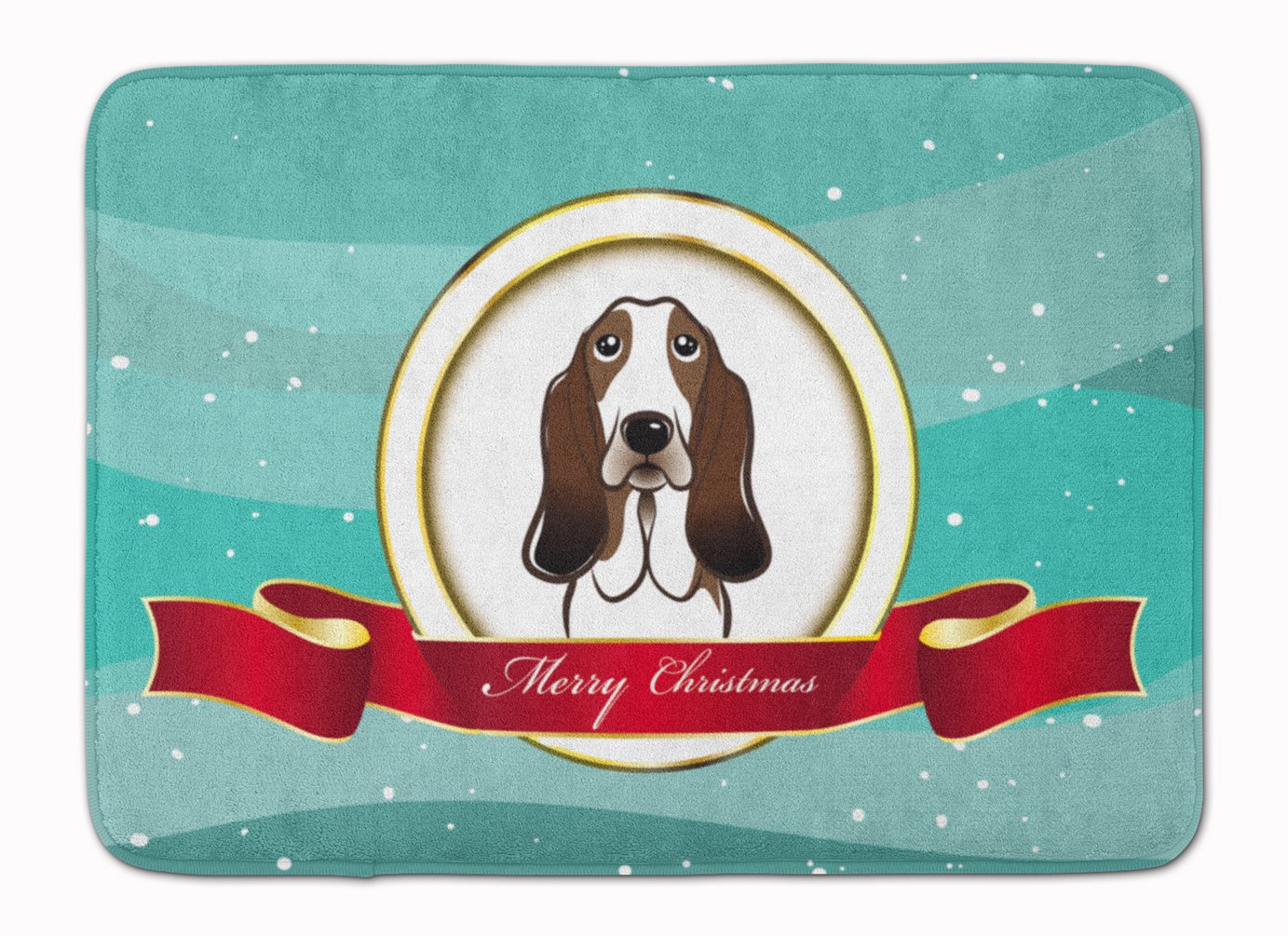 Tapis de sol Basset Merry Christmas multicolore 48,3 x 68,6 cm pour décoration intérieure