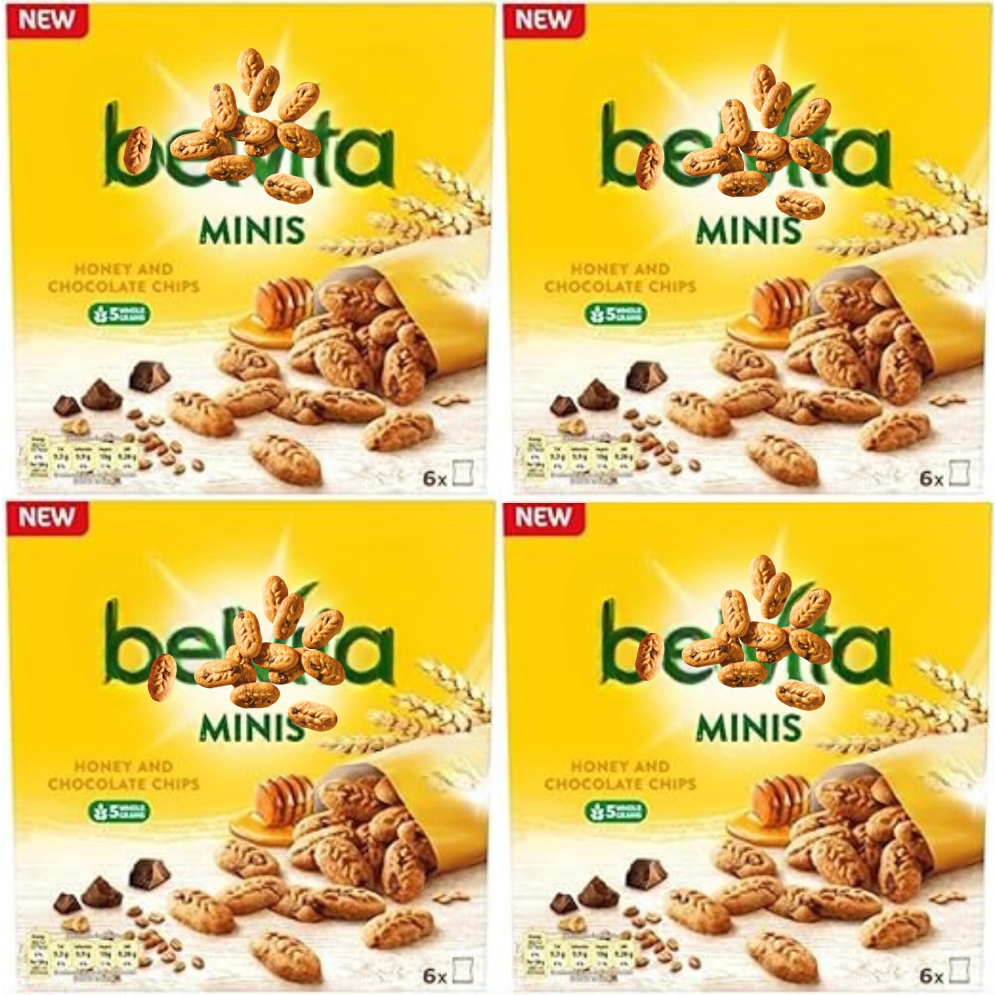 Breakfast Bar Bundle with Belvita Honey & Chocolate Chip Breakfast Bars 6pk 210g (4 Pack)