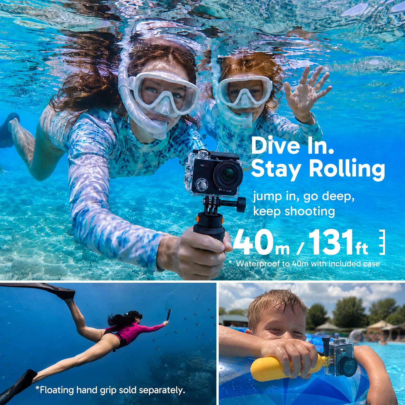 AKASO V50 X Kamera sportowa z 64GB microSDXC U3 Karta pamięci