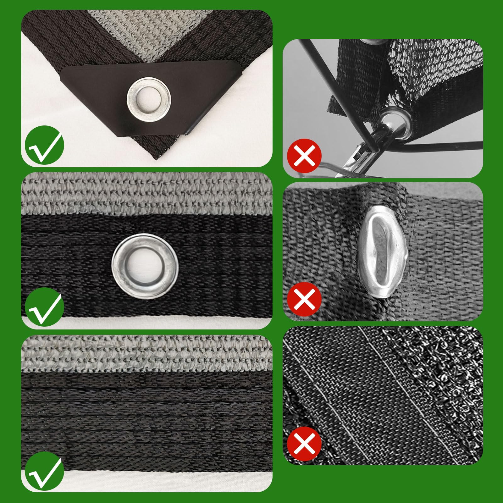 Filet d'ombrage avec œillets - 3 x 4 m - Voile d'ombrage de jardin - Protection solaire - Filet d'ombrage pour serre, terrasse, plantes, poulailler, coupe-vent et perméable à l'eau