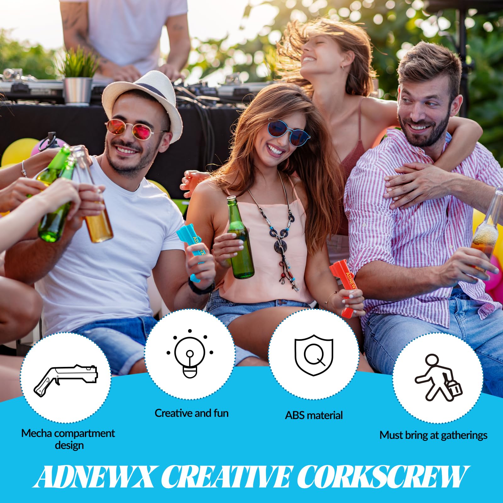 ADNEWX Abrebotellas Pistola, Abridor de Botellas de Cerveza Estilo Mecha, Diseño de Pistola