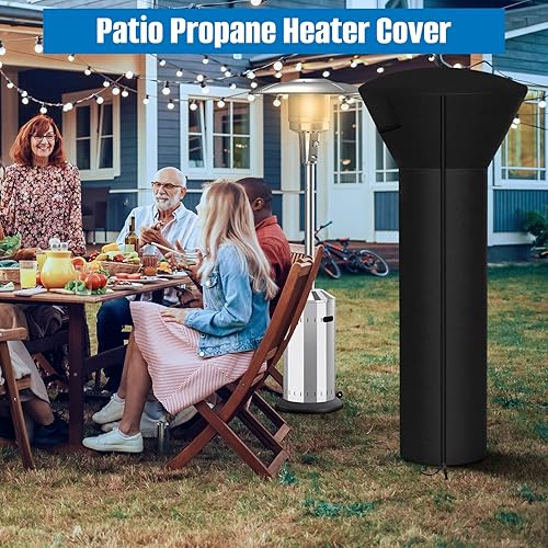 Miniatura 4 de SIRUITON Fundas para calentador de patio con cremallera y ventilación de aire, impermeables, a prueba de polvo, resistentes al viento, resistentes a