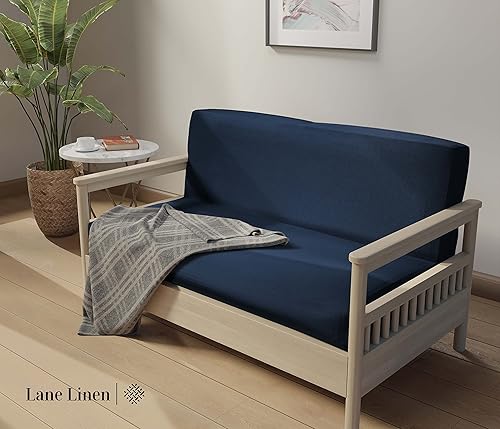 Miniatura 2 de LANE LINEN Fundas de futón tamaño matrimonial, fundas de futón 100 % algodón, funda de colchón de futón para sofá cama futón, funda plegable sin