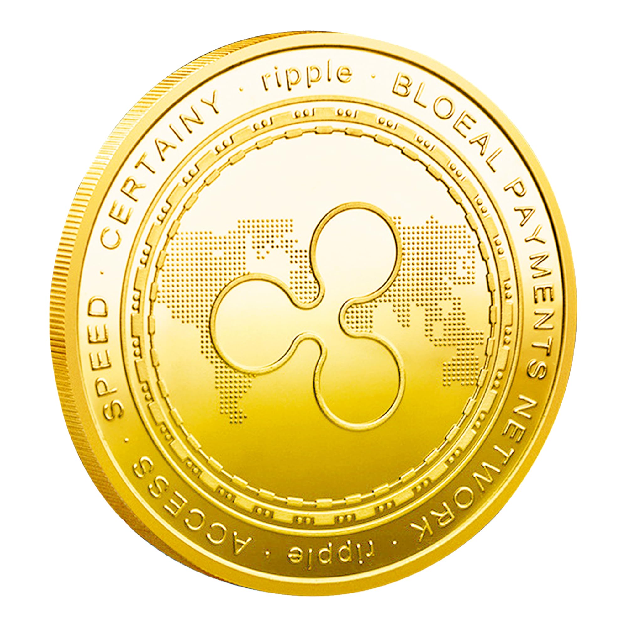 Gold Metal Coin Ripple XRP Cryptocurrency - Physical Crypto Collectible  Gold Metal Crypto Coin