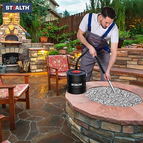 Miniatura 6 de Stealth Aspiradora de cenizas de 4.8 galones, aspiradora de cenizas portátil con potente succión para chimeneas, estufas de leña, hogueras, estufas