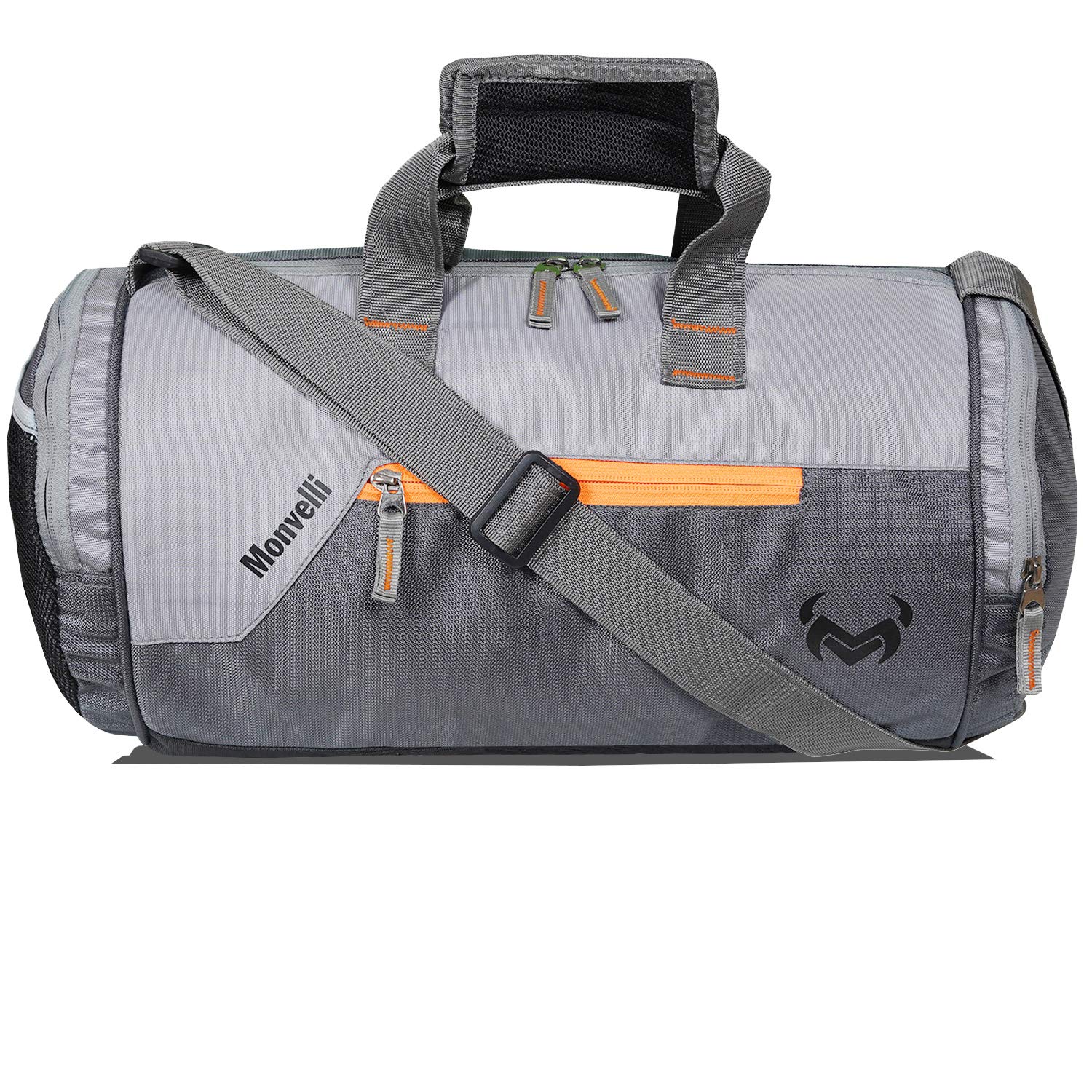Monvelli Gym Bag Body Building Polyester Duffle Gym Bag And Sports Bag For Men And Women For Fitness, 8 Centimeters, Grey-picture-49