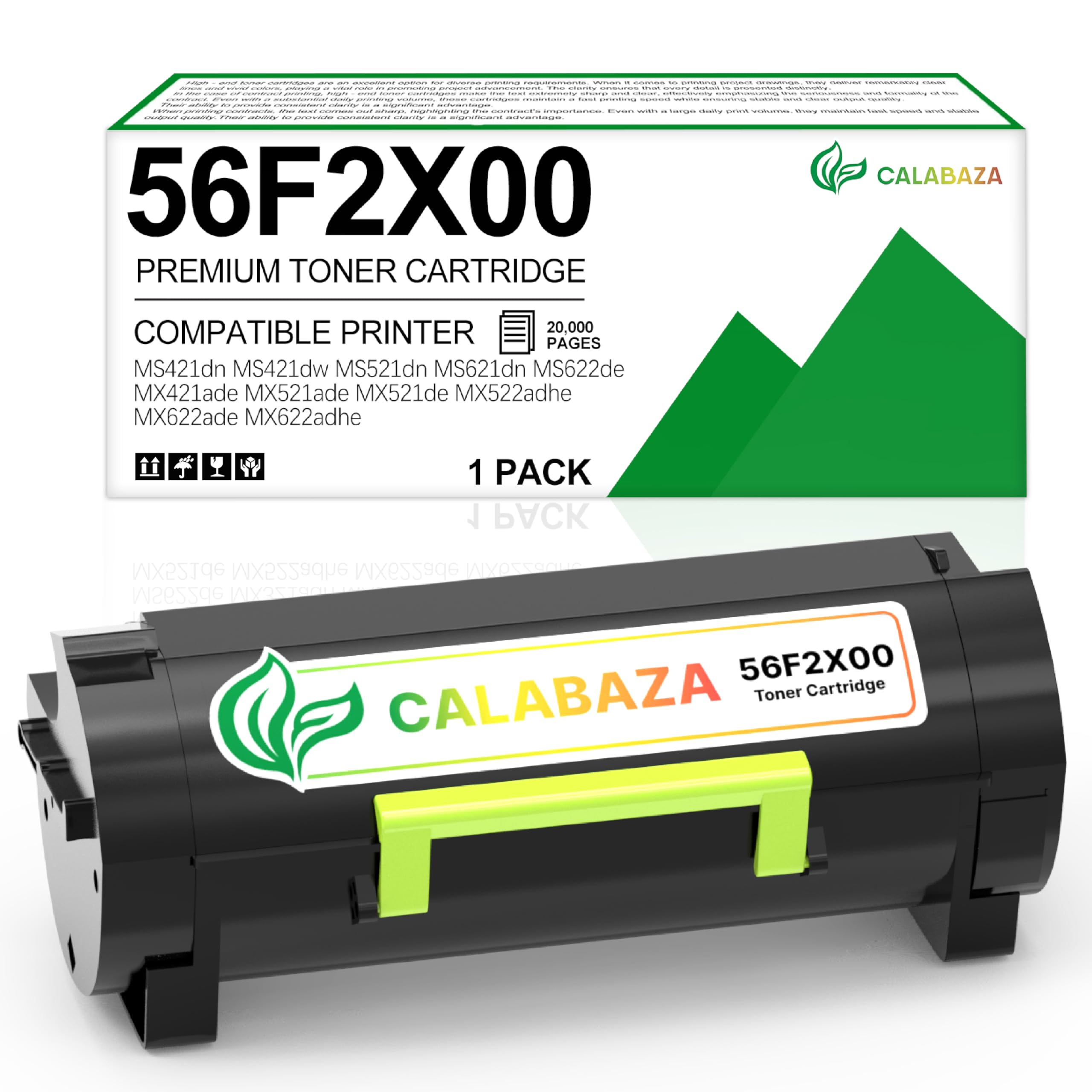 56F2X00 56F2X0E Cartuccia toner rigenerata per Lexmark 56F2H00 56F2H0E 56F2000 56F200E per MS421 MS521 MS621 MS622 MX421 MX521 MX522 Nero Laser 6222 . Stampante