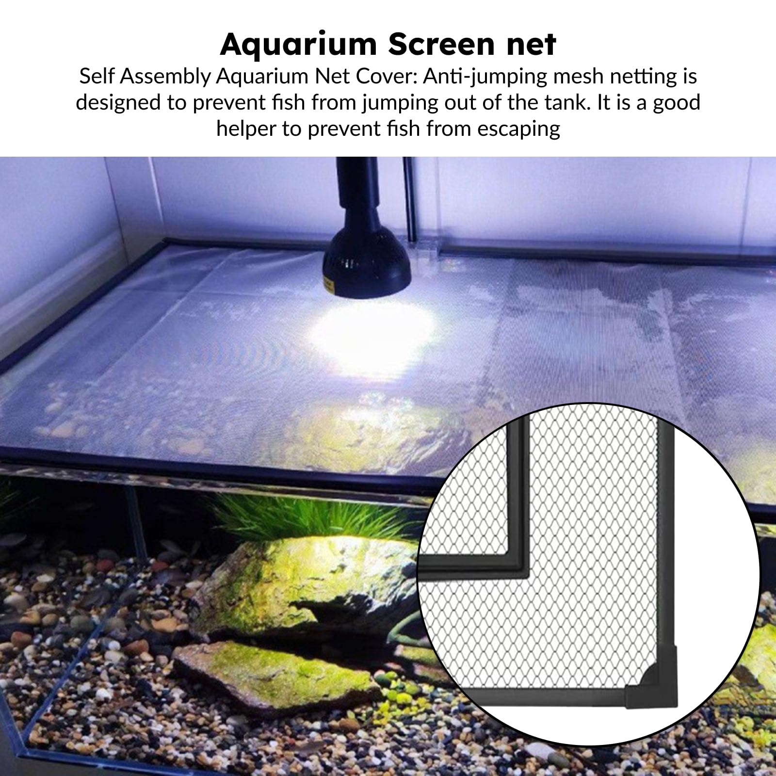 F Fityle Ersatz-Aquarium-Abdeckung, Anti-Sprungnetz, Selbst Zusammenbaubar, DIY, Hält Katzen Fern, Stabiles Für Aquarium-Abdeckung für Fische