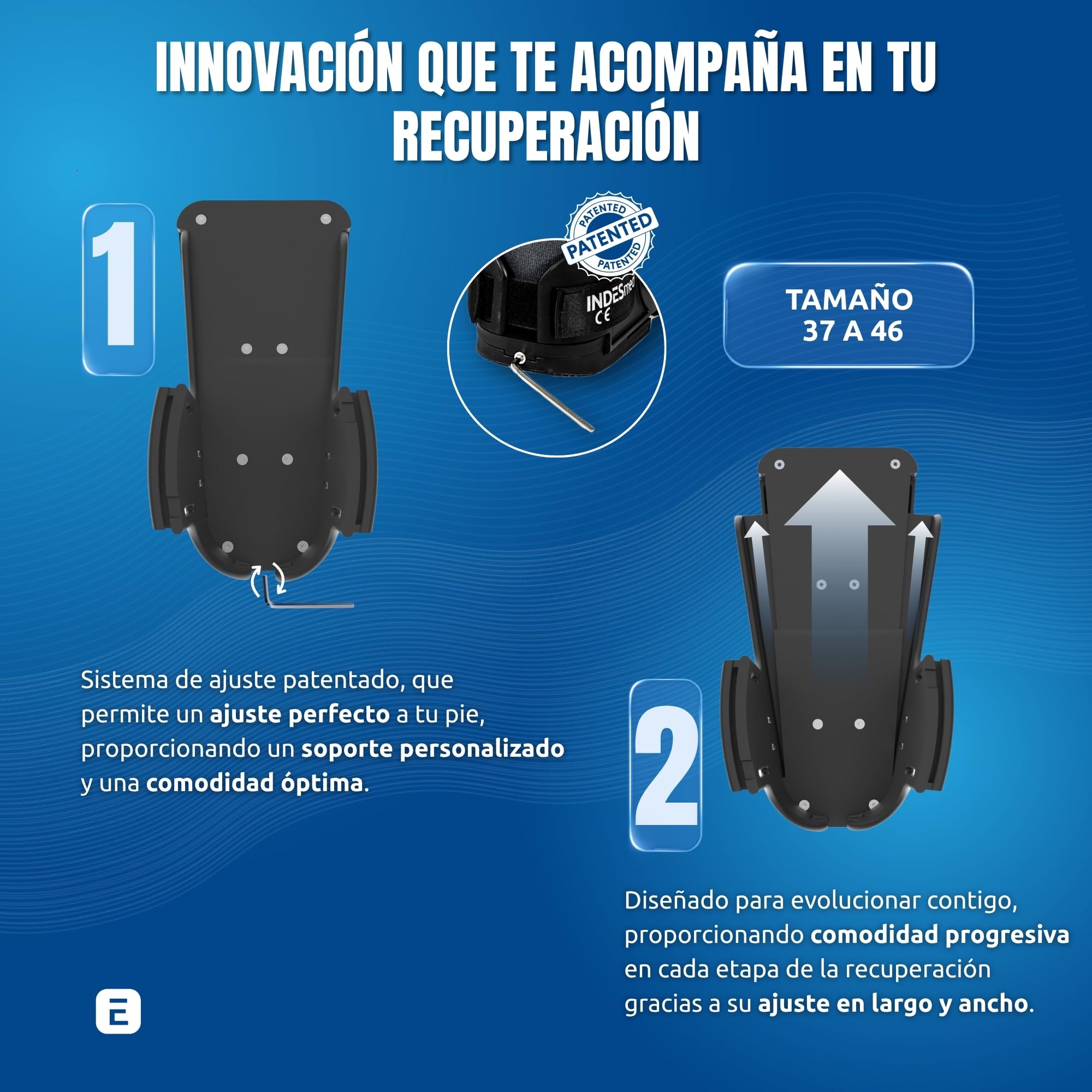 INDESMED Bota Walker V.3 Corta Larga Calcetín Ajustable Ligera Resistente Transpirable