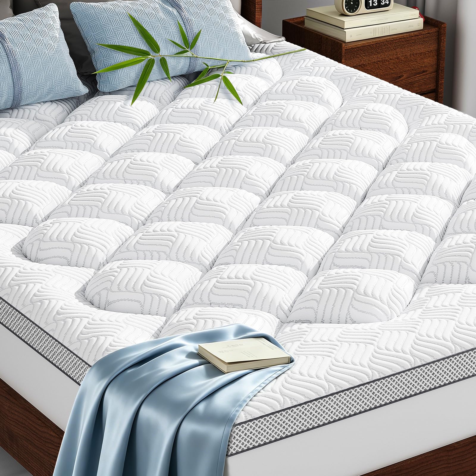 GHLPECYO 3 Inch Extra Thick Queen Mattress Topper