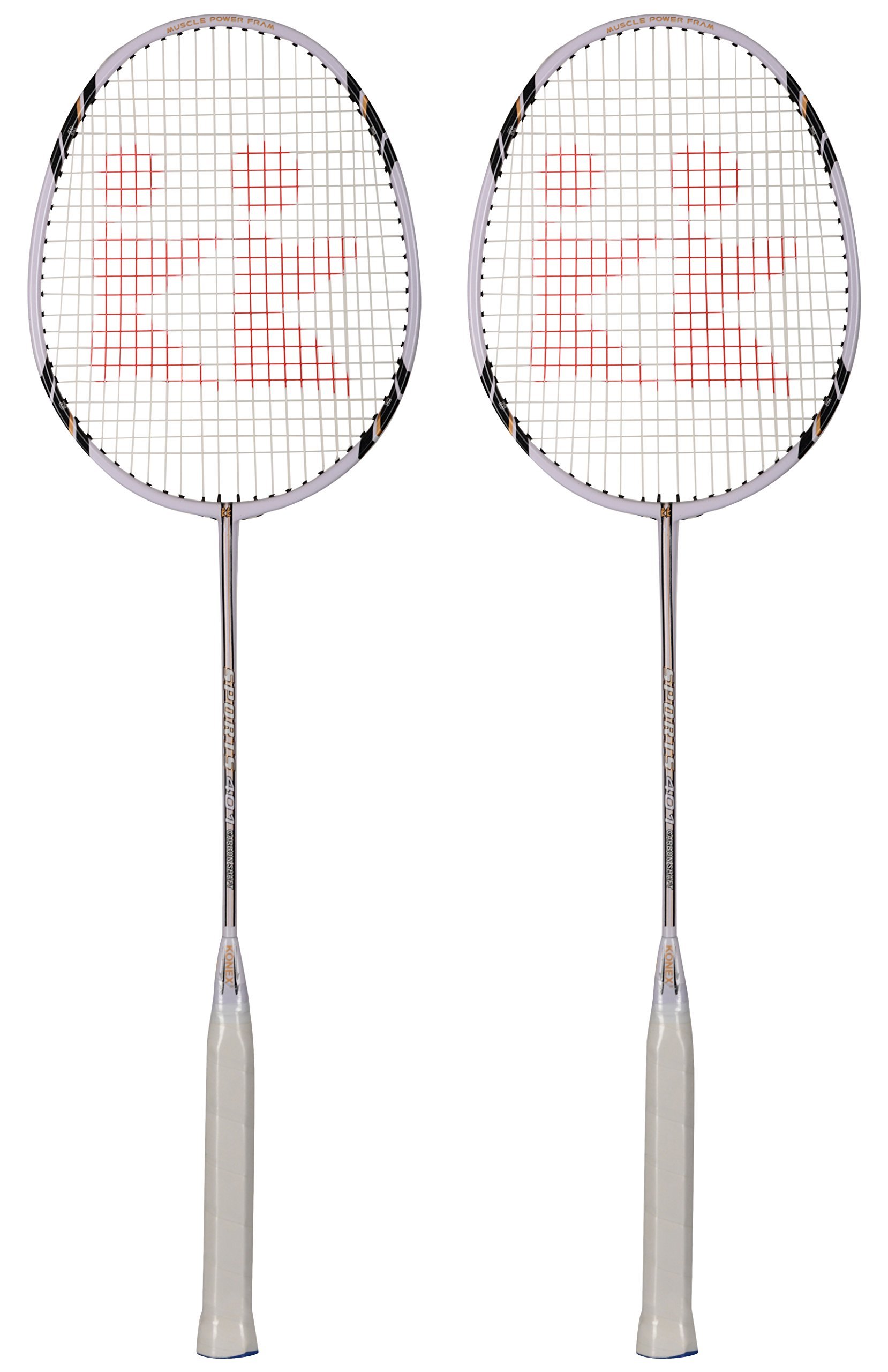 KONEX Carbon-Shaft Badminton Racquet 68 cm x 21 cm x 2 cm, Assorted colours, Pack of 2 (White) Alloy Steel (B01N550CC9) Amazon Price History, Amazon Price Tracker